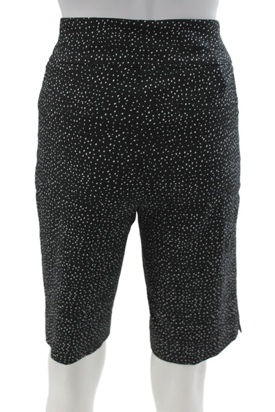 Renuar Womens Bermuda Shorts Black Polka Dot Pull On Size 4