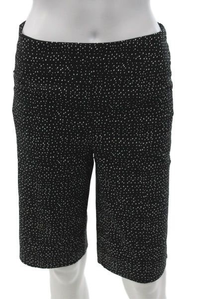 Renuar Womens Bermuda Shorts Black Polka Dot Rayon Size 2