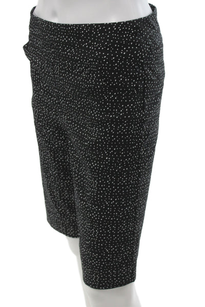 Renuar Womens Bermuda Shorts Black Polka Dot Rayon Size 2