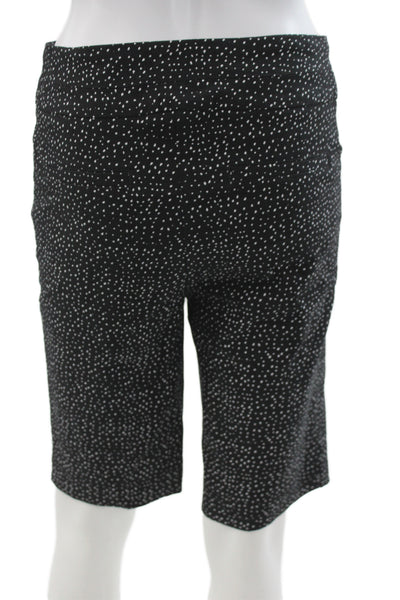 Renuar Womens Bermuda Shorts Black Polka Dot Rayon Size 2