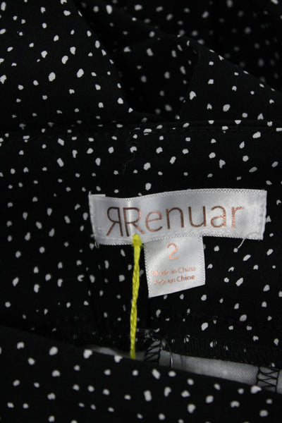Renuar Womens Bermuda Shorts Black Polka Dot Rayon Size 2