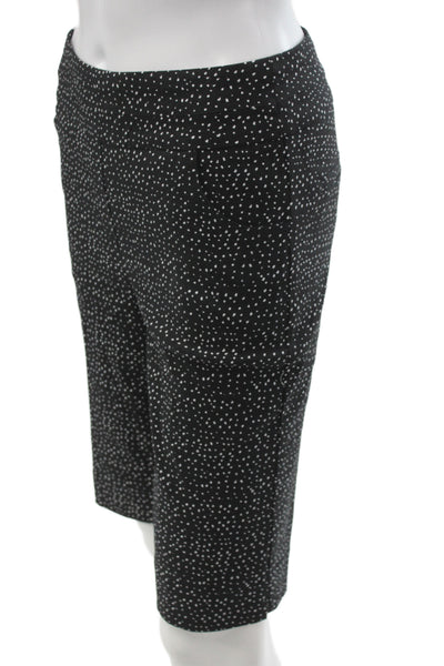 Renuar Womens Bermuda Shorts Black Polka Dot Rayon Pull On Size 0