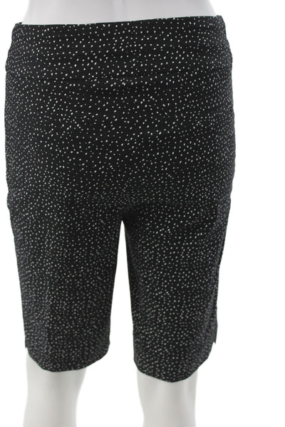 Renuar Womens Bermuda Shorts Black Polka Dot Rayon Pull On Size 0