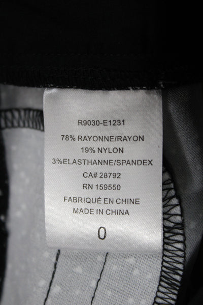 Renuar Womens Bermuda Shorts Black Polka Dot Rayon Pull On Size 0