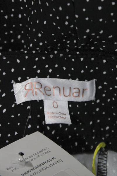 Renuar Womens Bermuda Shorts Black Polka Dot Rayon Pull On Size 0