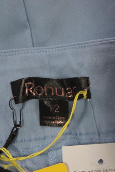 Renuar Women Bermuda Shorts Blue Rayon Size 12