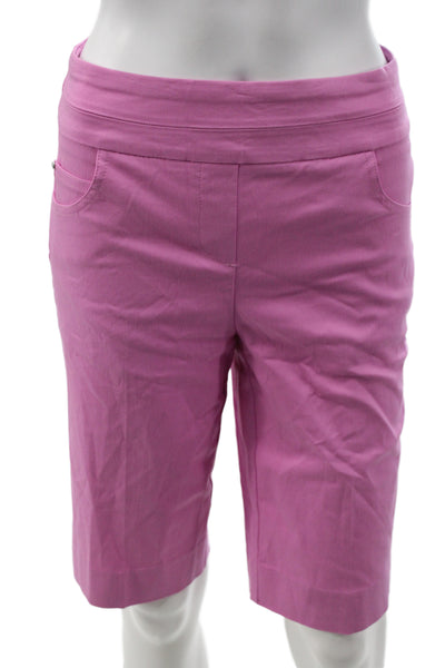 Renuar Women Bermuda Shorts Pink Pull On Rayon Casual Size 0