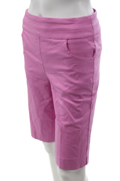 Renuar Women Bermuda Shorts Pink Pull On Rayon Casual Size 0