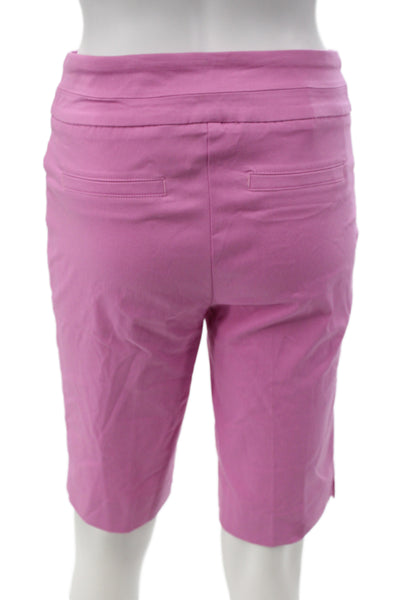 Renuar Women Bermuda Shorts Pink Pull On Rayon Casual Size 0