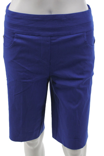 Renuar Womens Bermuda Shorts Blue Pull On Rayon Size 0