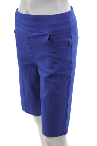Renuar Womens Bermuda Shorts Blue Pull On Rayon Size 0