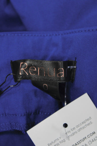 Renuar Womens Bermuda Shorts Blue Pull On Rayon Size 0