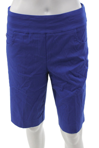 Renuar Women Bermuda Shorts Blue Rayon Pull On Size 2