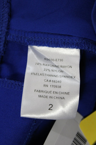 Renuar Women Bermuda Shorts Blue Rayon Pull On Size 2