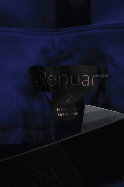 Renuar Women Bermuda Shorts Blue Rayon Pull On Size 2