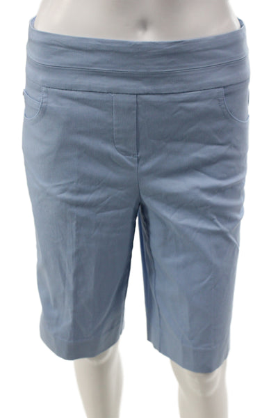 Renuar Womens Bermuda Shorts Blue Pull On Solid Rayon Size 2