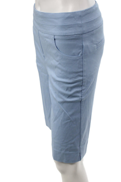 Renuar Womens Bermuda Shorts Blue Pull On Solid Rayon Size 2