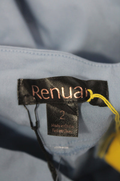 Renuar Womens Bermuda Shorts Blue Pull On Solid Rayon Size 2