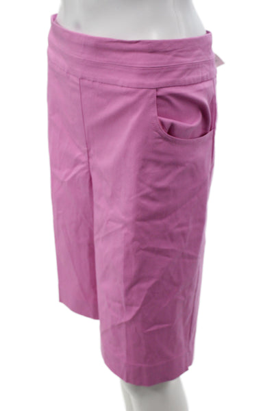 Renuar Women Bermuda Shorts Pink Pull On 74% Rayon Size 16