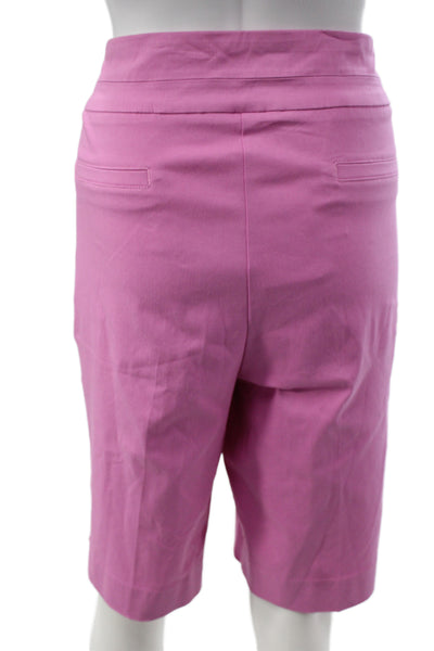 Renuar Women Bermuda Shorts Pink Pull On 74% Rayon Size 16
