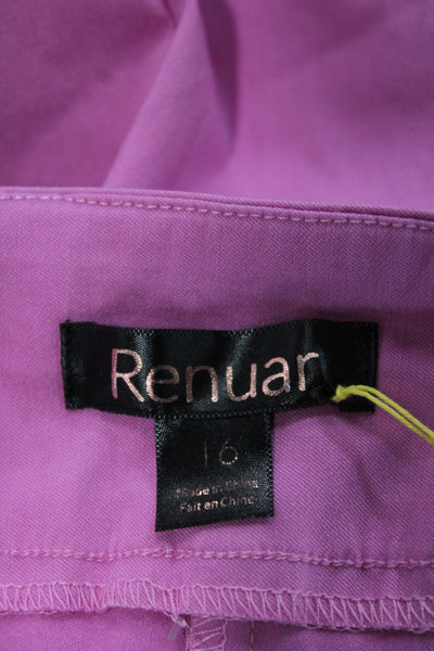 Renuar Women Bermuda Shorts Pink Pull On 74% Rayon Size 16