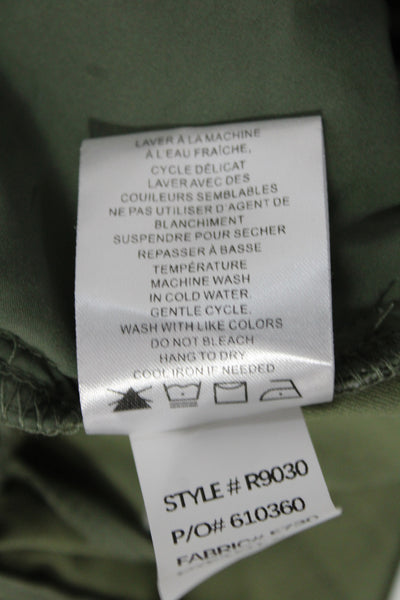 Renuar Women Bermuda Shorts Green Rayon Solid Size 14