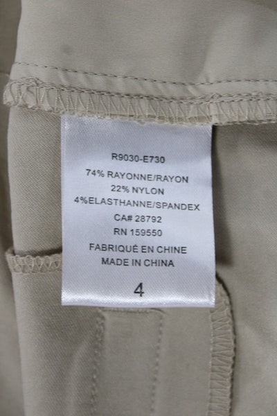Renuar Women Bermuda Shorts Beige Rayon Pull On Casual Size 4