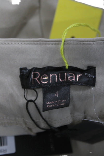 Renuar Women Bermuda Shorts Beige Rayon Pull On Casual Size 4