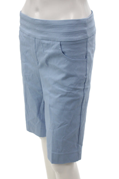 Renuar Women Bermuda Shorts Blue Rayon Pull-On Size 4