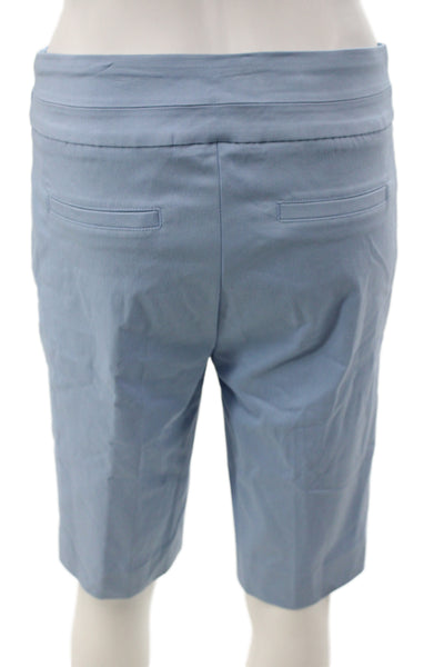 Renuar Women Bermuda Shorts Blue Rayon Pull-On Size 4