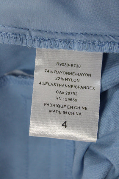 Renuar Women Bermuda Shorts Blue Rayon Pull-On Size 4
