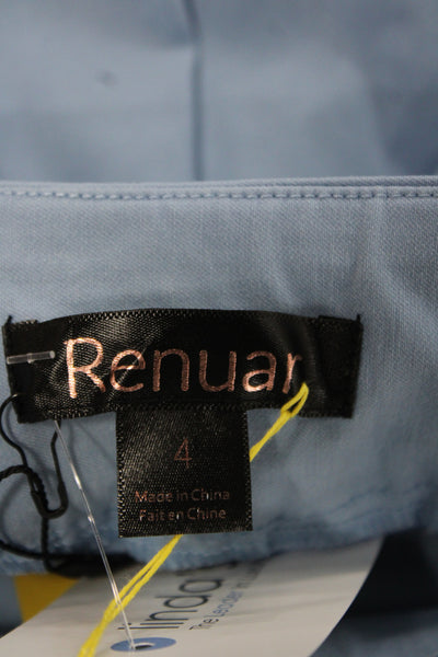 Renuar Women Bermuda Shorts Blue Rayon Pull-On Size 4
