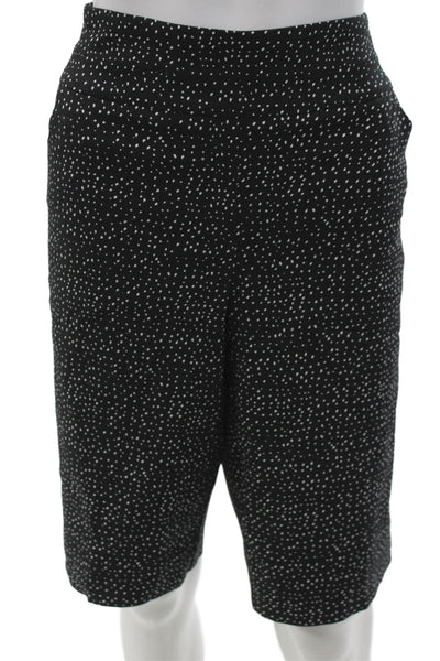 Renuar Womens Bermuda Shorts Black Polka Dot Rayon Size 14