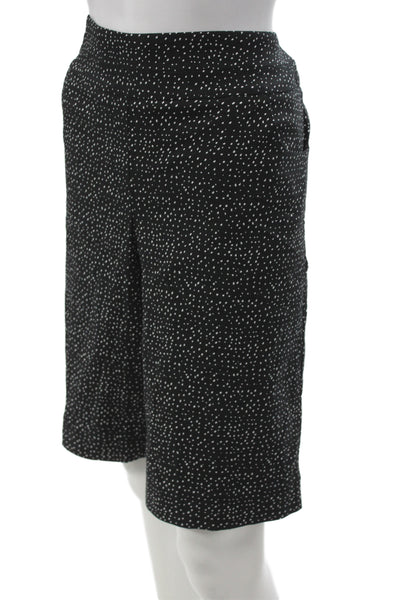 Renuar Womens Bermuda Shorts Black Polka Dot Rayon Size 14