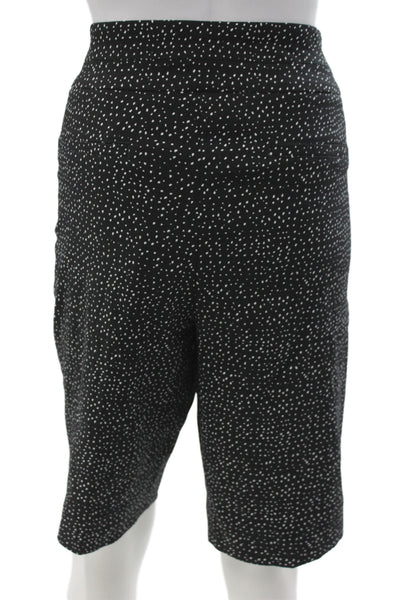 Renuar Womens Bermuda Shorts Black Polka Dot Rayon Size 14