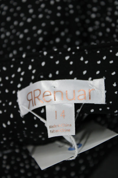 Renuar Womens Bermuda Shorts Black Polka Dot Rayon Size 14