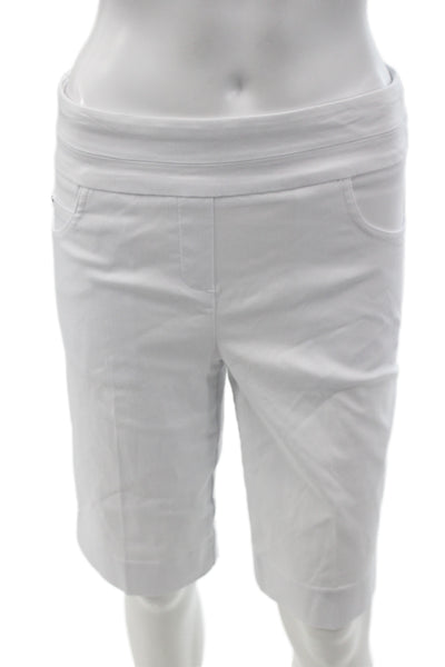 Renuar Womens Bermuda Shorts White Rayon Size 2
