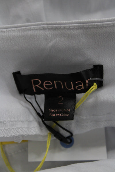 Renuar Womens Bermuda Shorts White Rayon Size 2