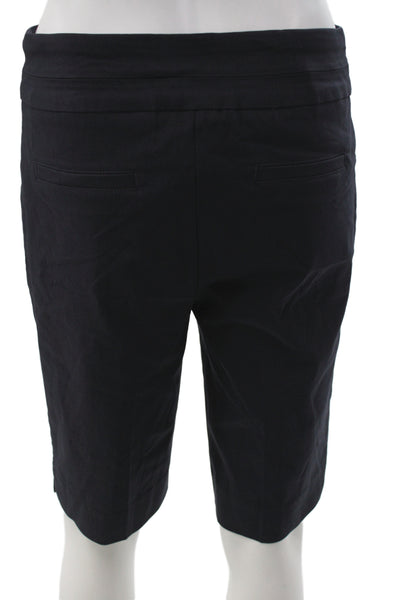 Renuar Women Bermuda Shorts Black Rayon Pull On Size 4