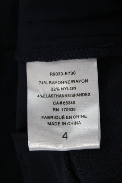Renuar Women Bermuda Shorts Black Rayon Pull On Size 4