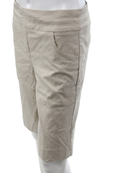Renuar Women Bermuda Shorts Beige Pull On Rayon Size 2