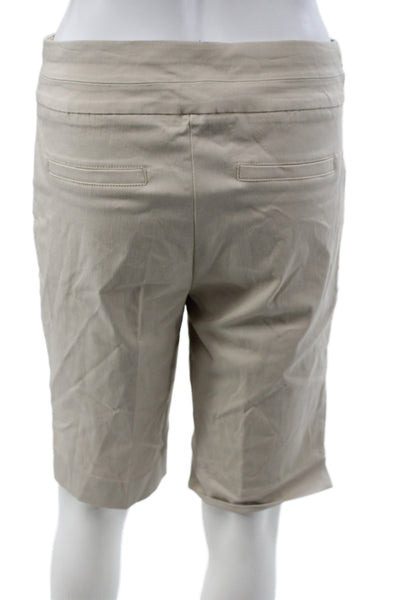 Renuar Women Bermuda Shorts Beige Pull On Rayon Size 2