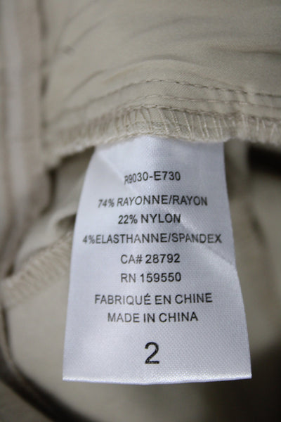 Renuar Women Bermuda Shorts Beige Pull On Rayon Size 2