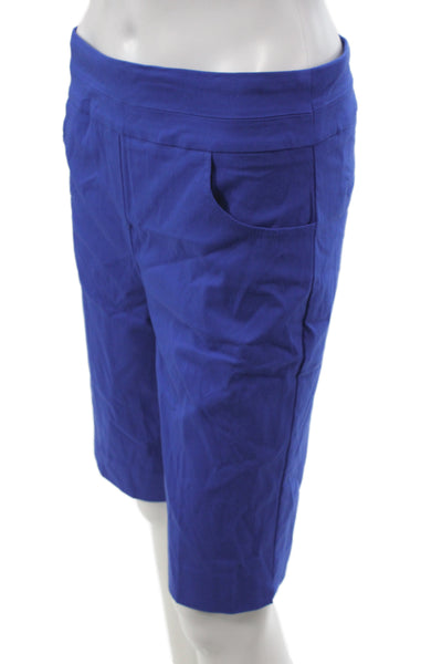 Renuar Womens Bermuda Shorts Blue Pull On Solid Rayon Size 4
