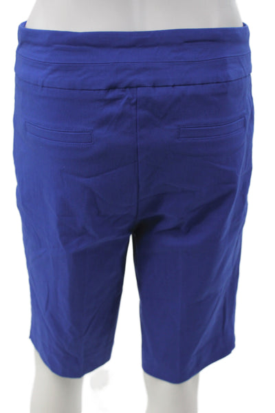 Renuar Womens Bermuda Shorts Blue Pull On Solid Rayon Size 4