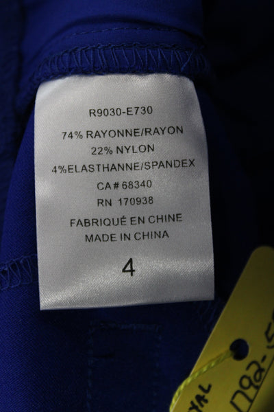 Renuar Womens Bermuda Shorts Blue Pull On Solid Rayon Size 4