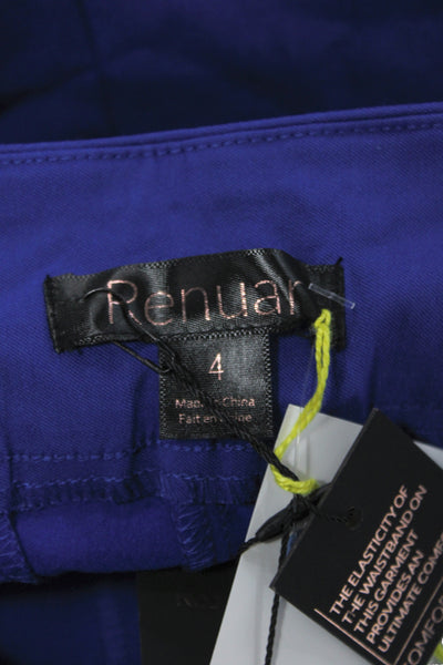 Renuar Womens Bermuda Shorts Blue Pull On Solid Rayon Size 4
