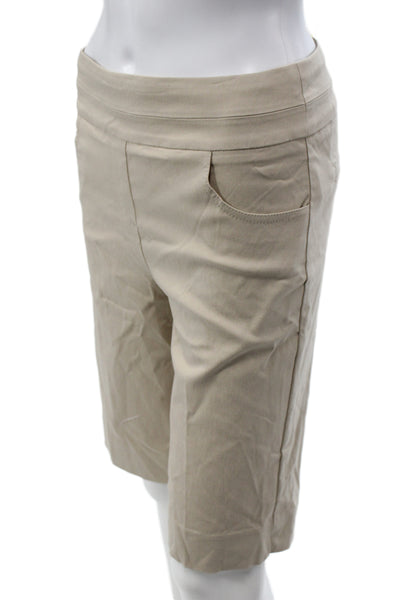 Renuar Women Bermuda Shorts Beige Pull On Rayon Size 0