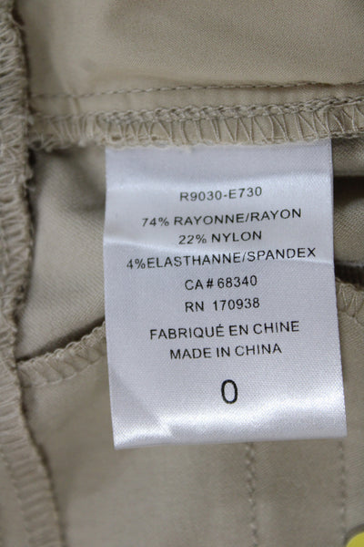 Renuar Women Bermuda Shorts Beige Pull On Rayon Size 0