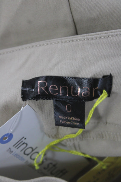 Renuar Women Bermuda Shorts Beige Pull On Rayon Size 0